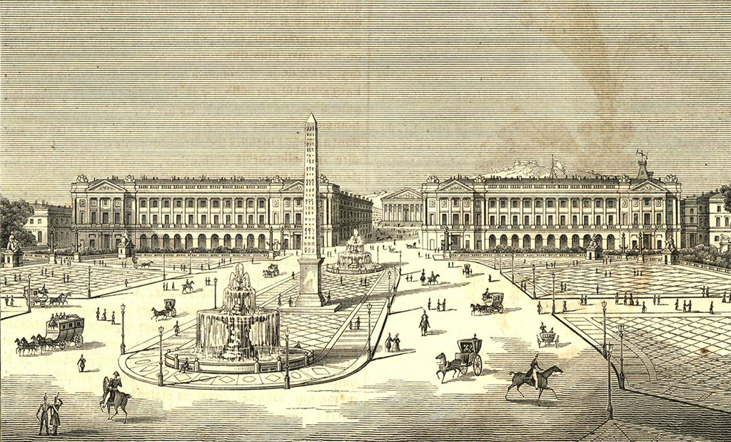 نقاشی از میدان کنکورد پاریس در قرن نوزدهم