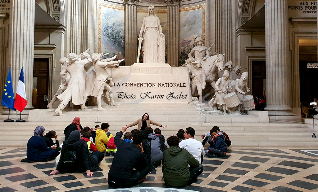 مجسمه میثاق ملی در انتهای صحن پانتئون پاریس