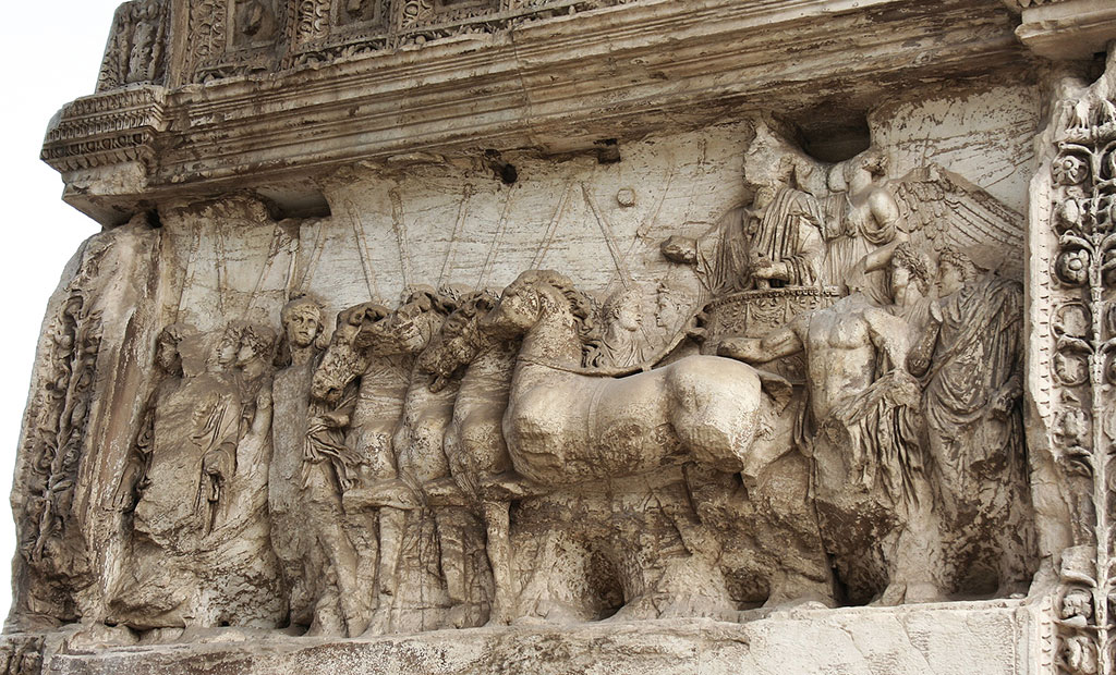 نقوش برجسته امپراتور تیتوس در طاق نصرت تیتوس