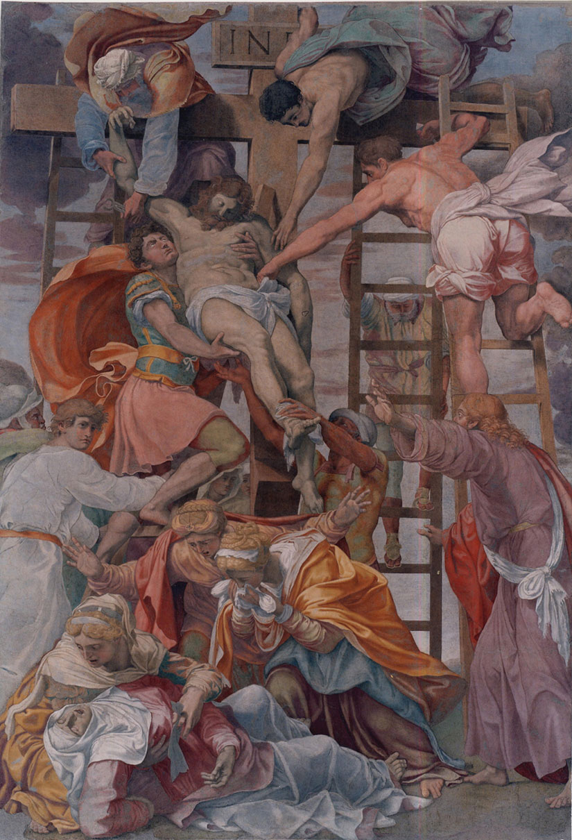 نقاشی پایین آوردن عیسی از صلیب اثر دانیل دا ولترا در کلیسای ترینیتا دی مونتی