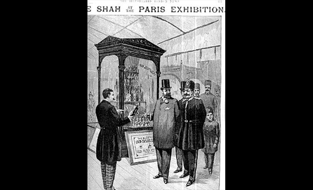 ناصرالدین شاه قاجار در بازدید از نمایشگاه جهانی ۱۸۸۹ پاریس