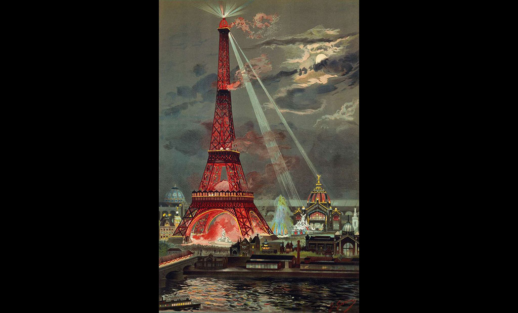 برج ایفل در ورودی نمایشگاه جهانی 1889 پاریس