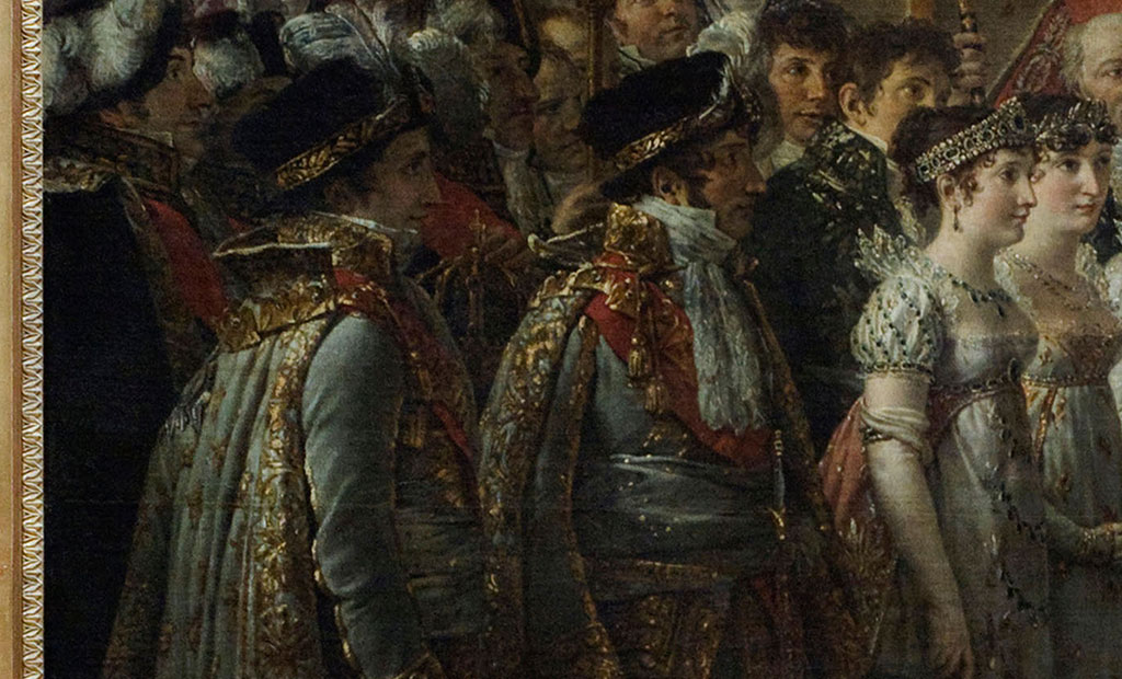ژوزف و لوئی بناپارت در تابلوی تاجگذاری ناپلئون