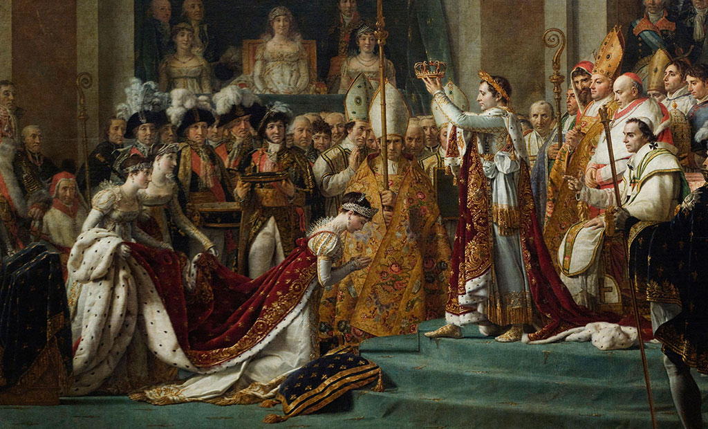 امپراتور ناپلئون در حال تاجگذاری ملکه ژوزفین