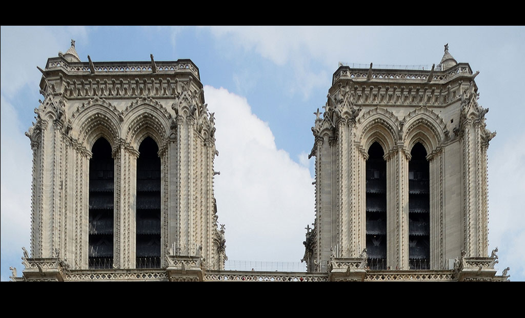 برج های ناقوس و گالری شیمراها در کلیسای نوتردام پاریس