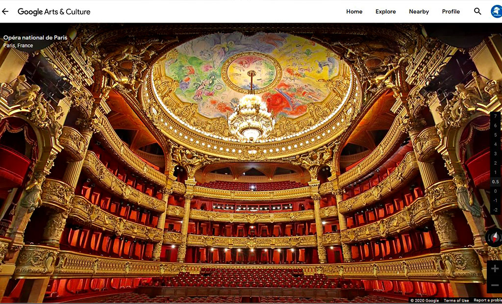 بازدید مجازی از اپرا گارنیه پاریس توسط تکنولوژی گوگل استریت