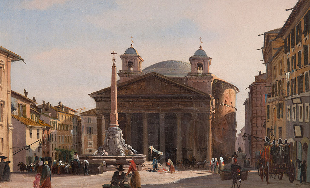 نقاشی قدیمی از معبد پانتئون رم