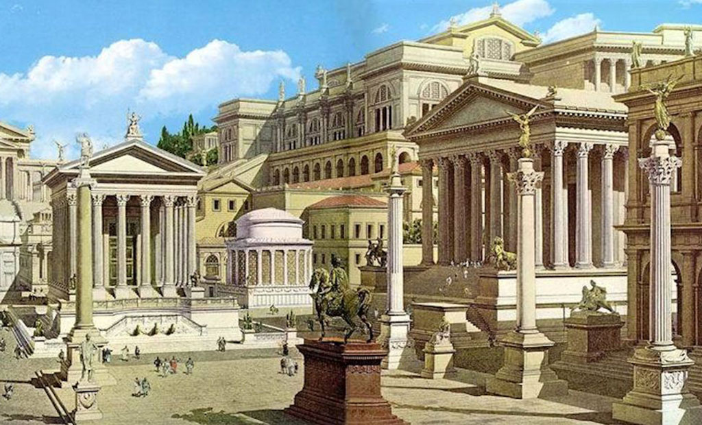 نمای بازسازی شده رومان فروم در دوران باستان