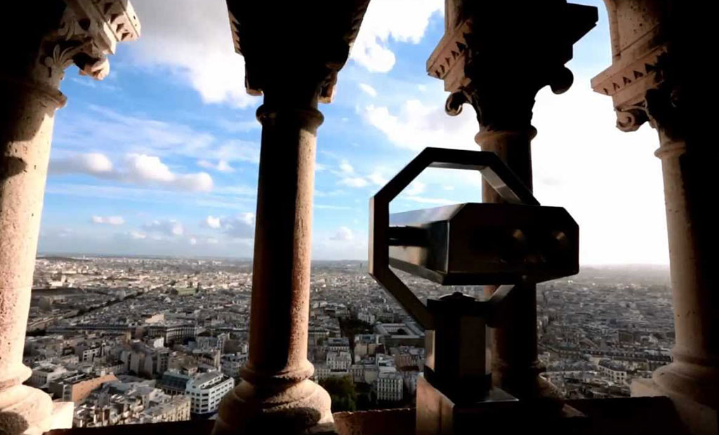 نمای شهر پاریس از بالای گنبد کلیسای سکره کور