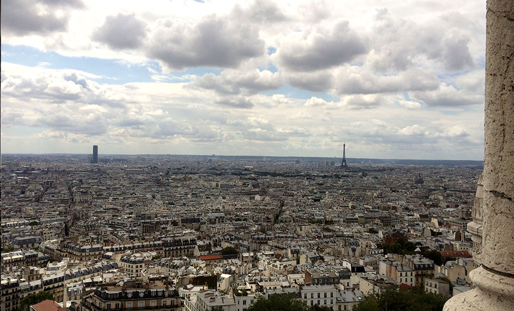 نمای شهر پاریس از بالای گنبد کلیسای سکره کور