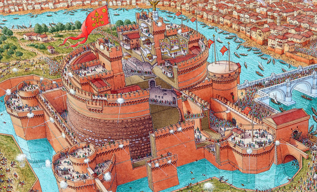 تصویر فرضی از قلعه سنت آنجلو در زمانی که دژ دفاعی بوده است