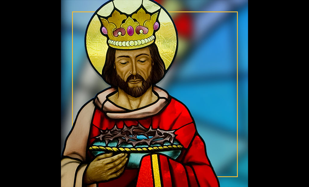 شاه لوئی نهم در حال حمل تاج خار مسیح