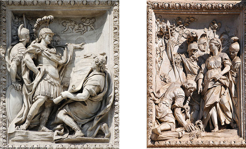 مجسمه های فواره تروی مربوط به افسانه قدیمی رومی